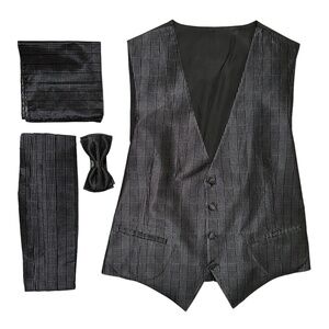 Italo Ferretti Waistcoat/Vest, Cummerbund, Bowtie, and Pocket Square Tuxedo Set